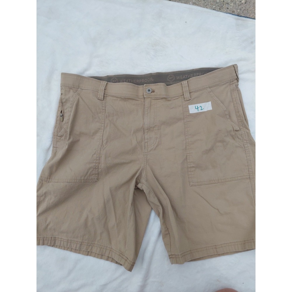 Weatherproof Cargo Shorts Mens Size 42 Khaki Hiking Work Utility Tough